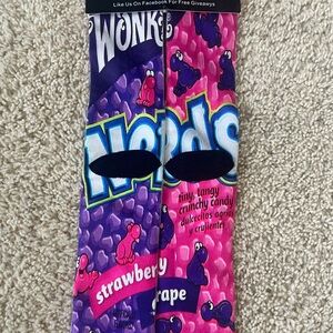 Wonka Nerds Strawberry and Grape Socks